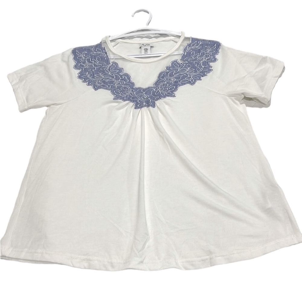 Heyton white and blue top